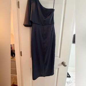 Fashion Nova Midnight Blue One-Shoulder Dress